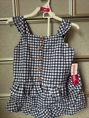 Penelope Mack White & Navy Gingham Top Set